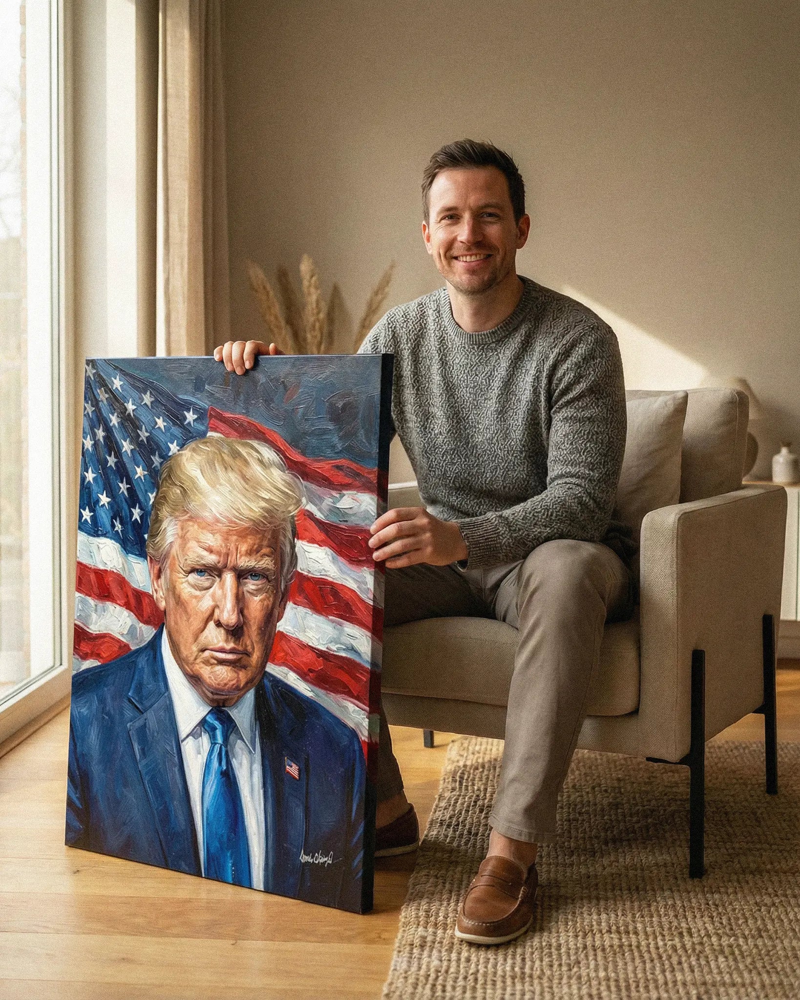 Customer with painting